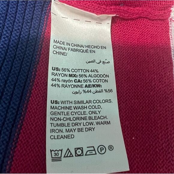 Chicos XL Striped Button Shoulder Pullover Sweater‎ Ribbed Stripes 3/4 Sleeves - Picture 8 of 11